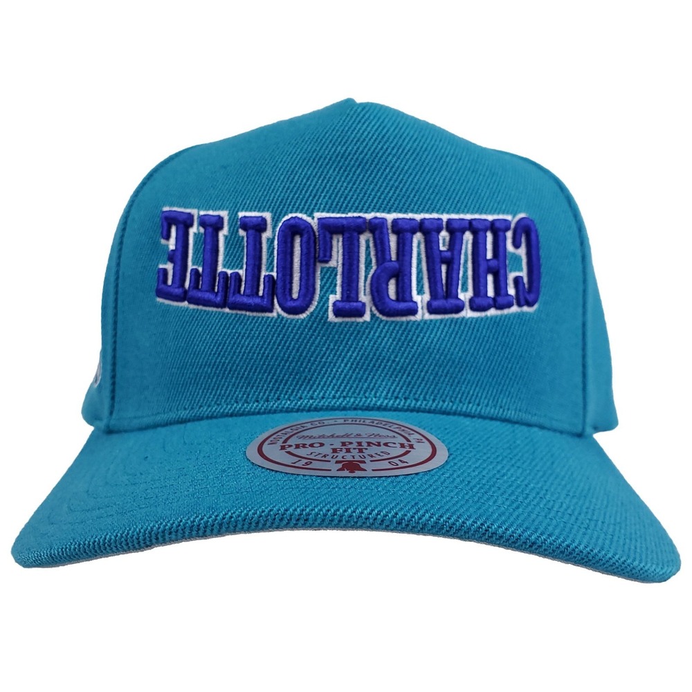 Charlotte Hornets Mitchell & Ness NBA Pro Fit Snapback Hat Cap 3D‎ Logo Teal NWT